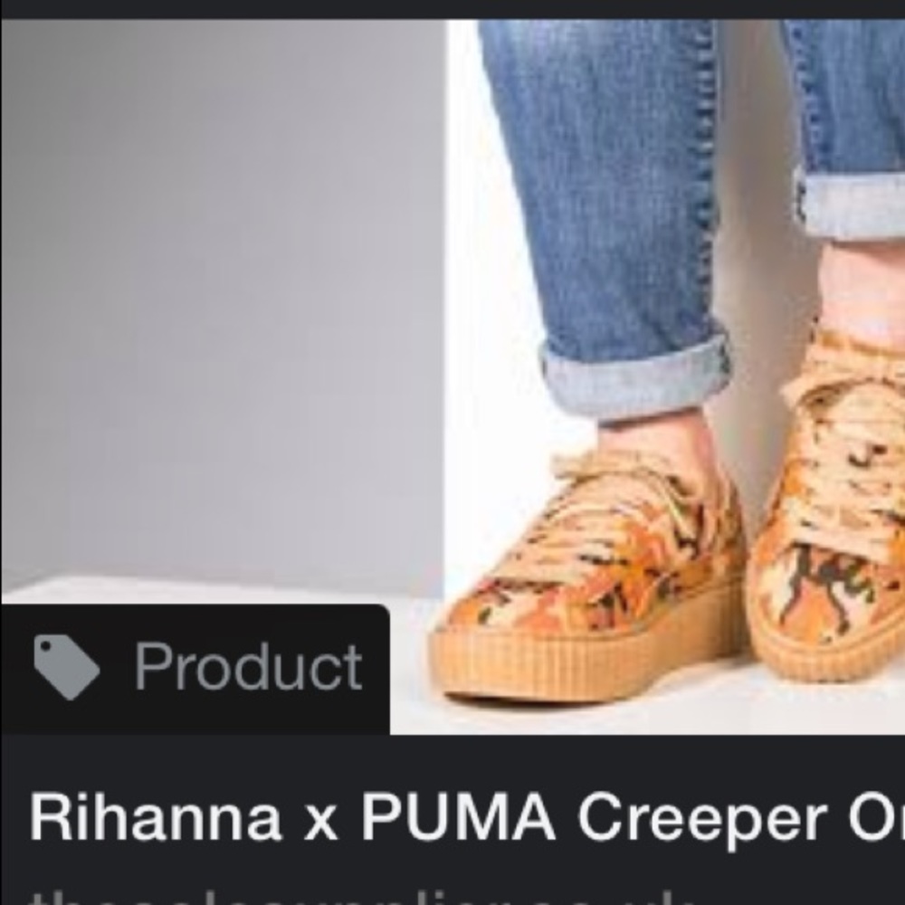 PUMA X RIHANNA Suede Camo orange Creepers Size 7.5 - Picture 14 of 14